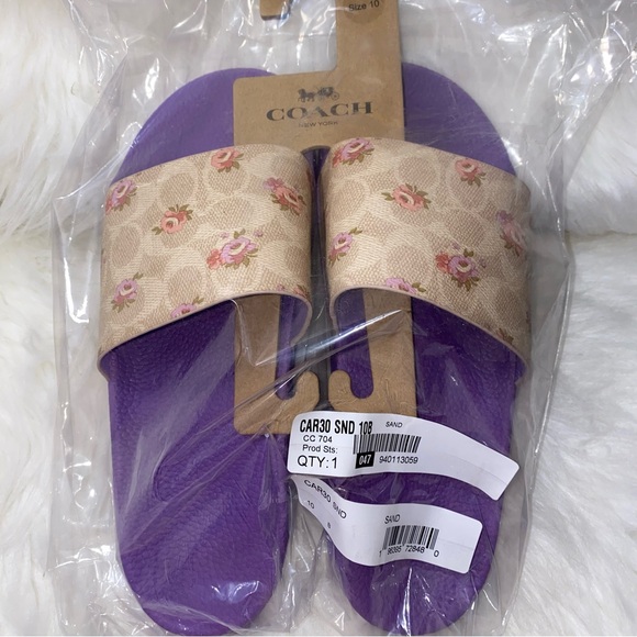 Coach Udele Sport Slide size 10 woman In Signature Canvas With Floral Print New - Picture 5 of 5
